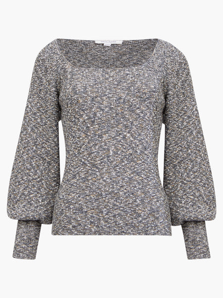 Autumn Marl Knit Square Neck Jumper | J8VAJ | Artichoke Marl