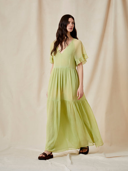 Gossamer Chiffon Tiered Maxi Dress | J1WAD | Kiwi