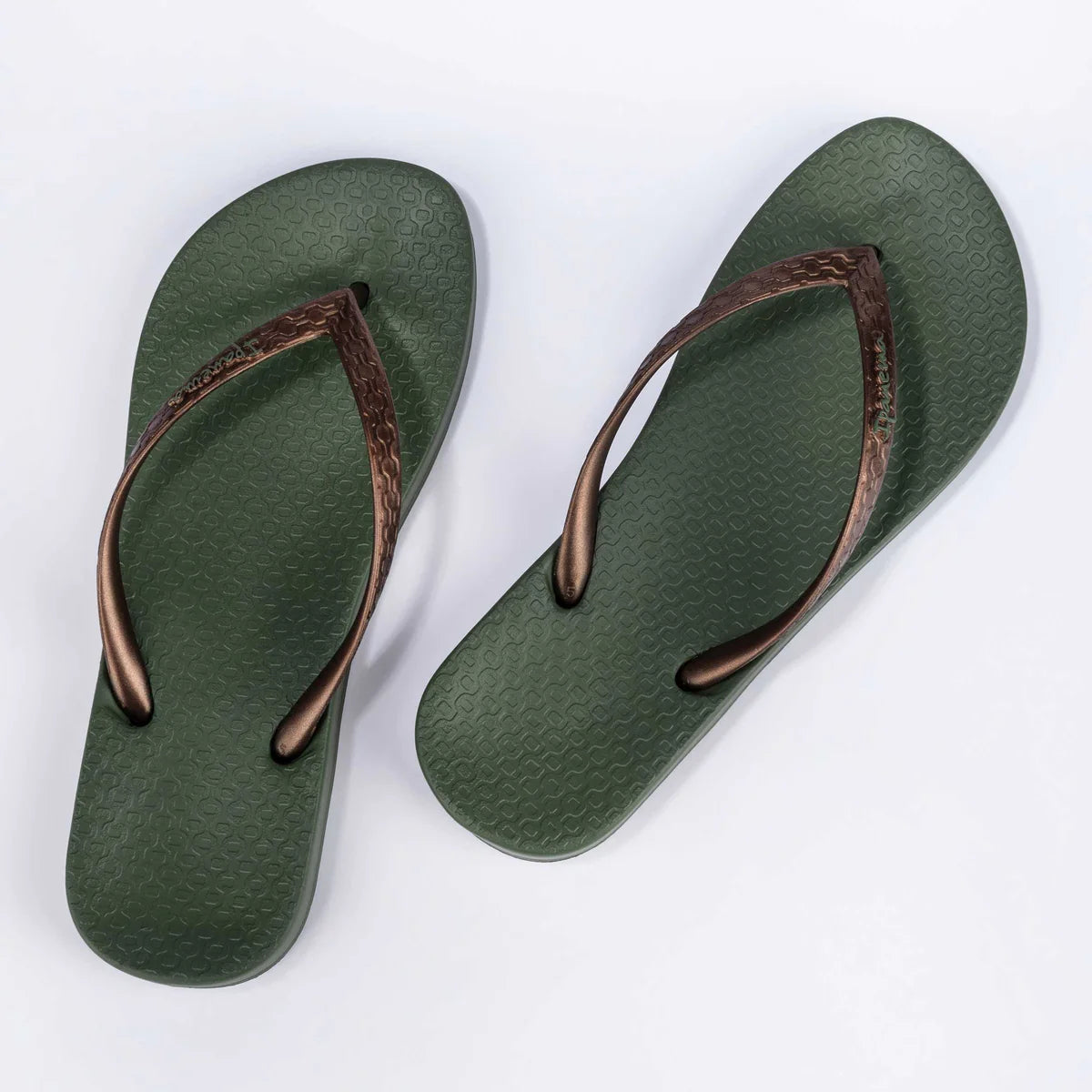Anatomica Tan Flip Flop | Green/Bronze