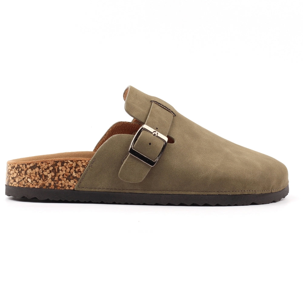 Veluna | Slip On Mule | Olive Green
