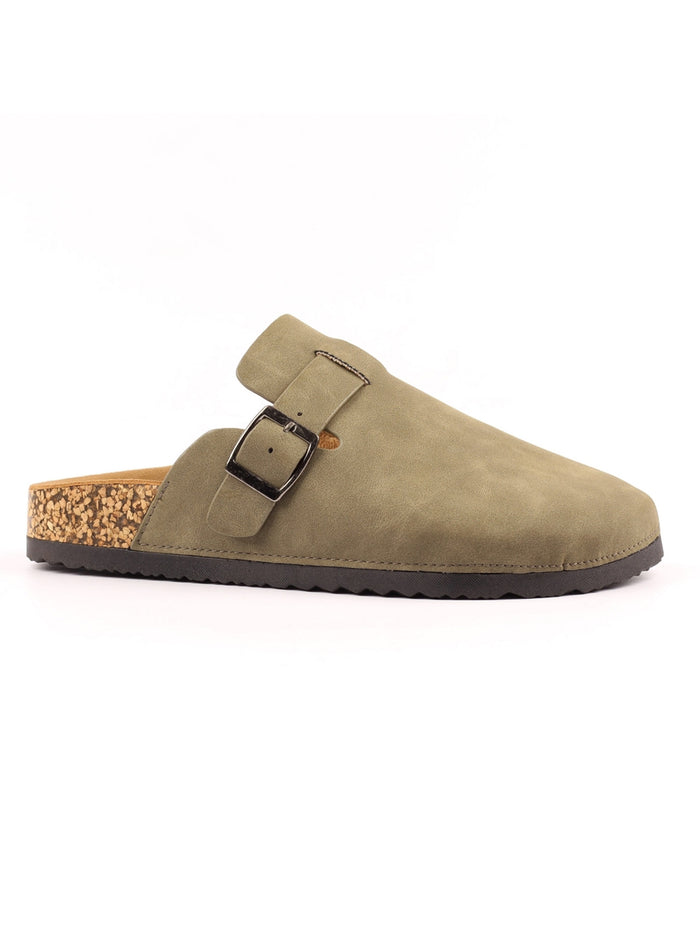 Veluna | Slip On Mule | Olive Green