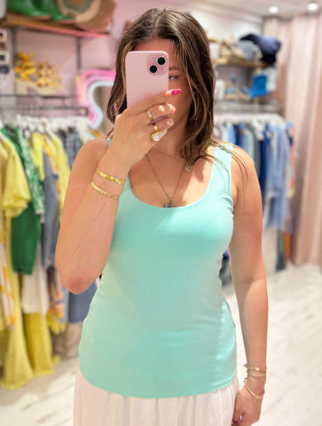 Basic Double Layered Vest | Aqua