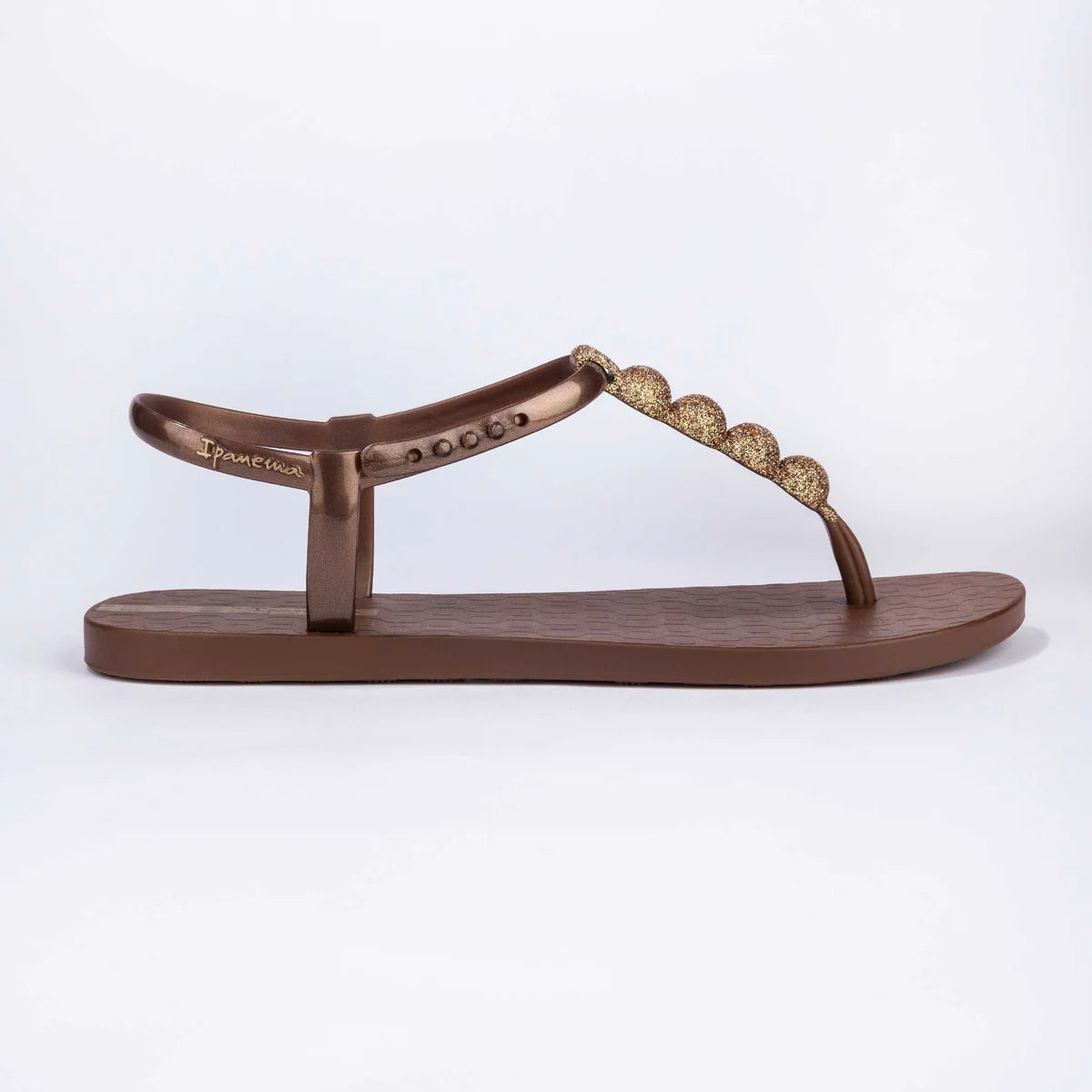 Class Easy On Glow | Flat Sandal | Brown/Gold Glitter