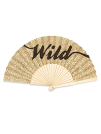Wild Champagne Glitter 23cm Fan