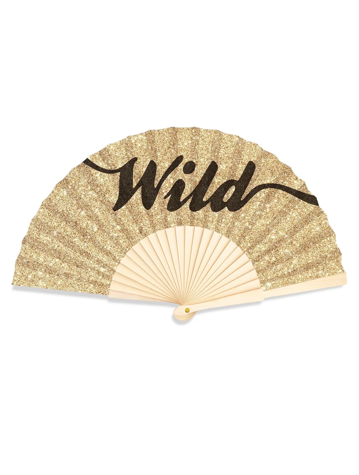 Wild Champagne Glitter 23cm Fan