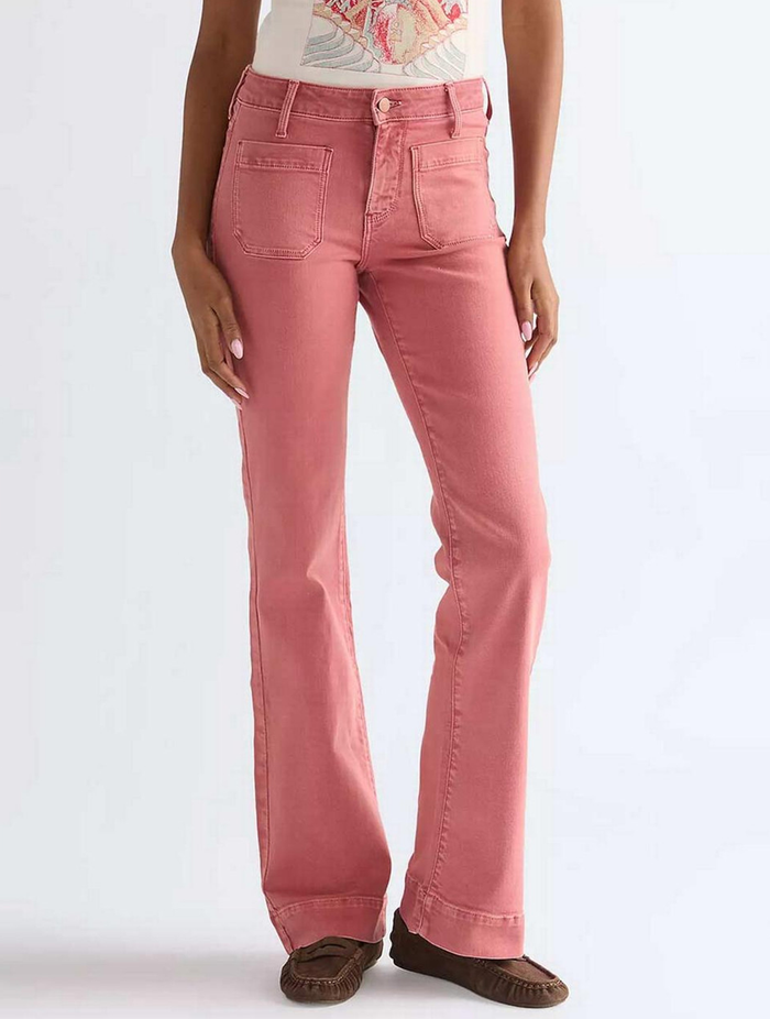 Retro 70s Flare Jeans | Washed Red