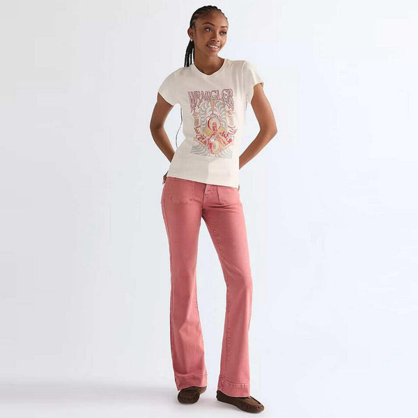 Retro 70s Flare Jeans | Washed Red