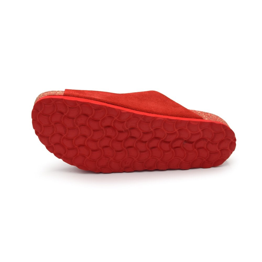 Yokono | ONLY-700 | Suede 2-Buckle Strap Sandal | Red