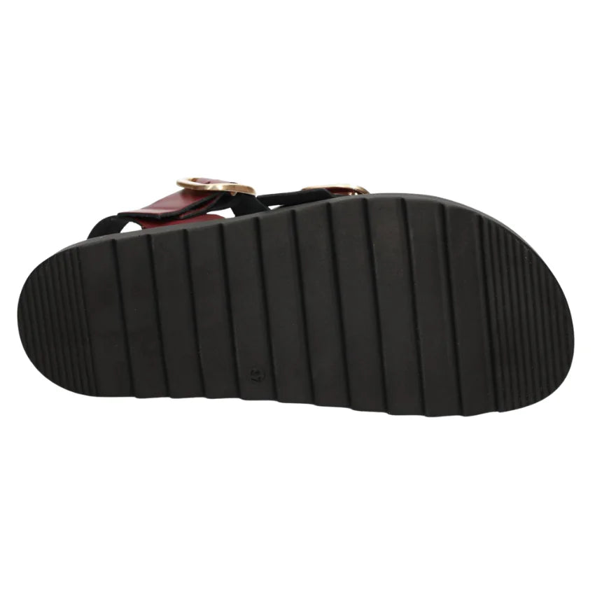 Yokono | Tunez-127 Chunky Buckle Sandal | Bordeaux