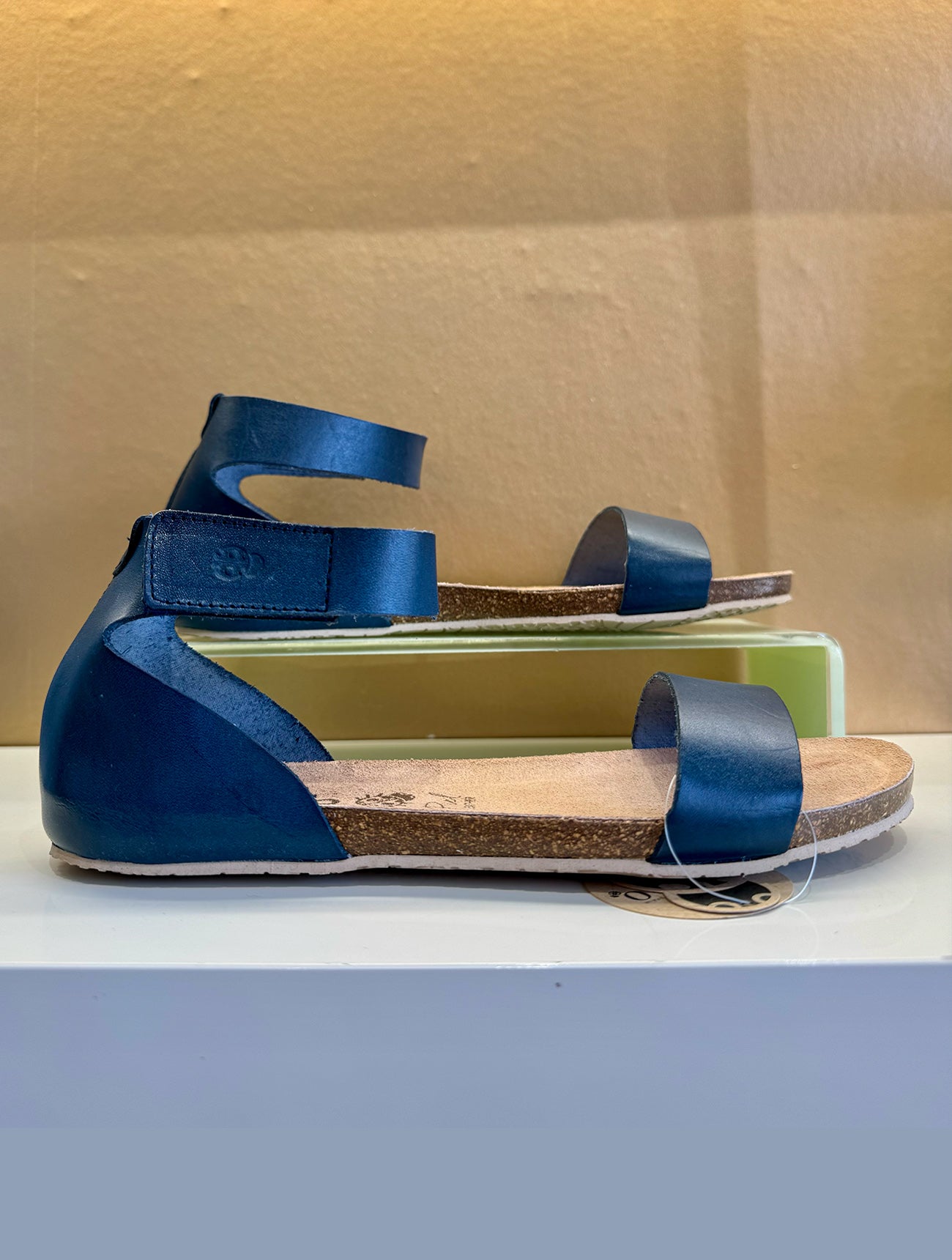 Yokono | Genova-400 | Flat Sandal with Ankle Strap | Navy