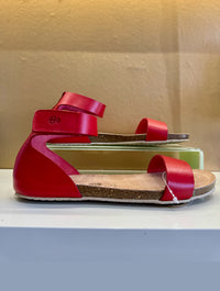 Yokono | Genova-400 | Flat Sandal with Ankle Strap | Red