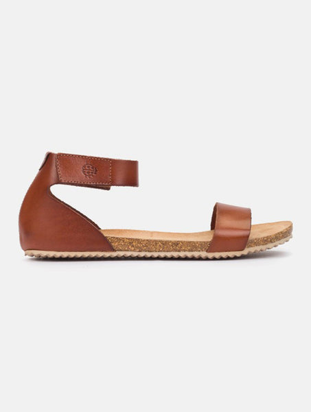 Yokono | Genova-400 | Flat Sandal with Ankle Strap | Tan