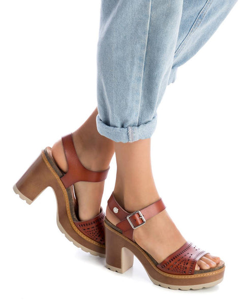 Vegan Platform Sandal | 79724 | Camel