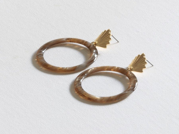 Beatrice Metal Resin Oversized Earrings