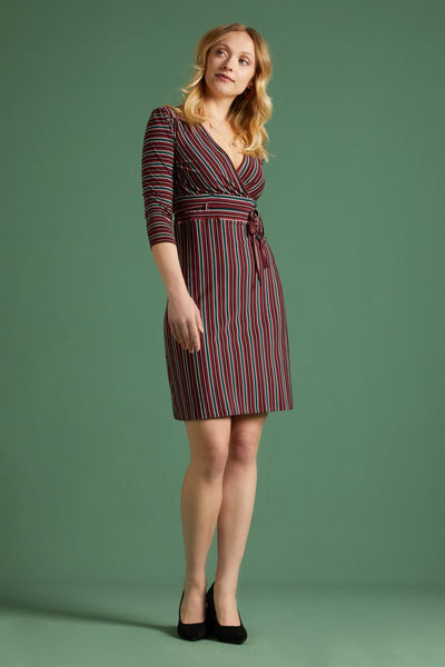 Cecil Dress Nippon Stripe | Beet Red
