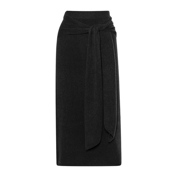 Carice Knit Belted Midi Skirt | J3TAK | Black