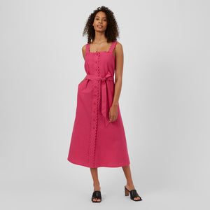 Summer Ric Rac Midi Dress | J1UAN | Magenta