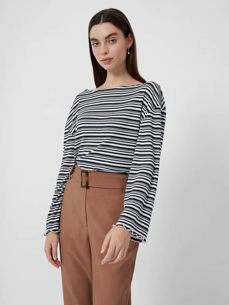 Maya Stripe Boat Neck Top | J6TAJ | Navy/White