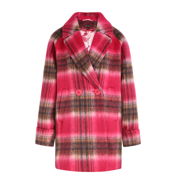 Amelie Coat Brody Check | Sparkling Fuchsia