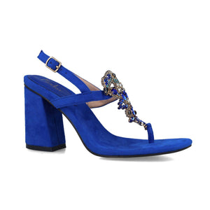 Normae Embellished Block Heel Sandal | Blue