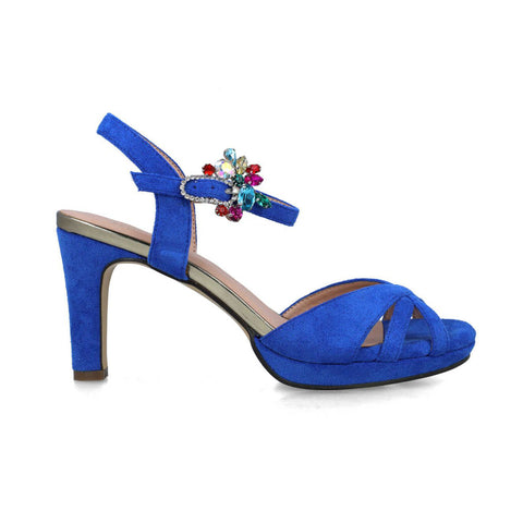 Orion Embellished Slim Heel Sandal | Blue