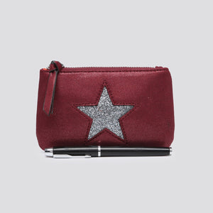 Small Metallic Star Purse | Wine