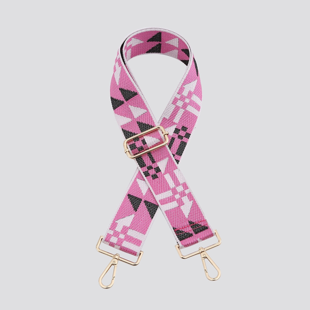 Geometric Print Bag Strap | Pink Multi