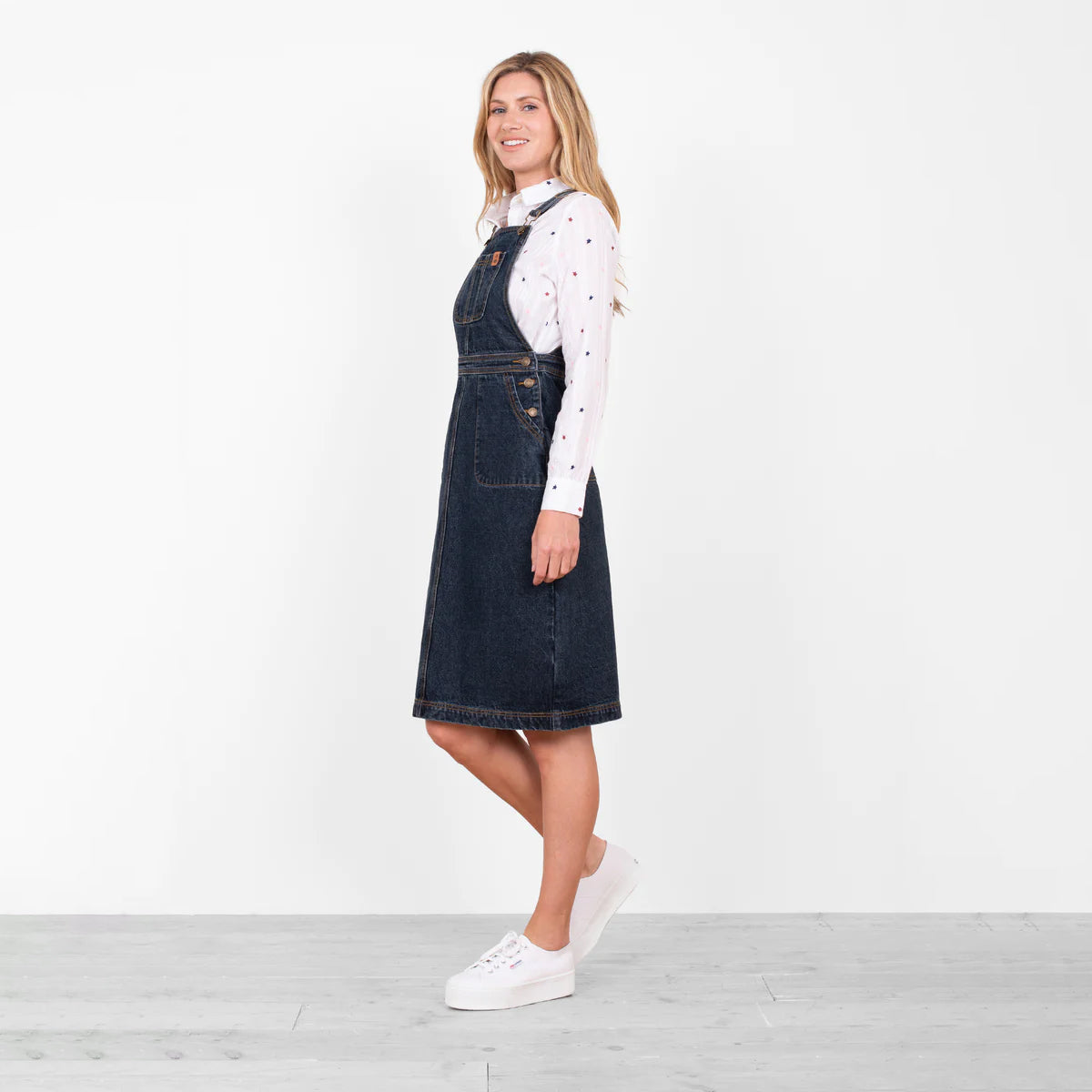 Rayna Denim Pinny Dress | Navy