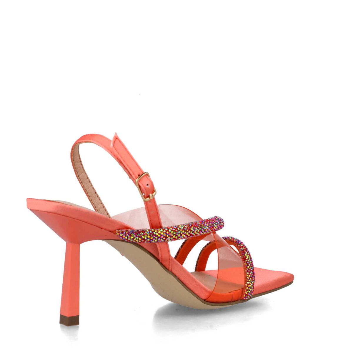 Crater Slim Heel Sandal | Peach