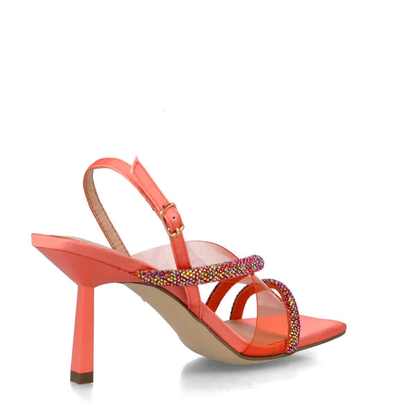 Crater Slim Heel Sandal | Peach