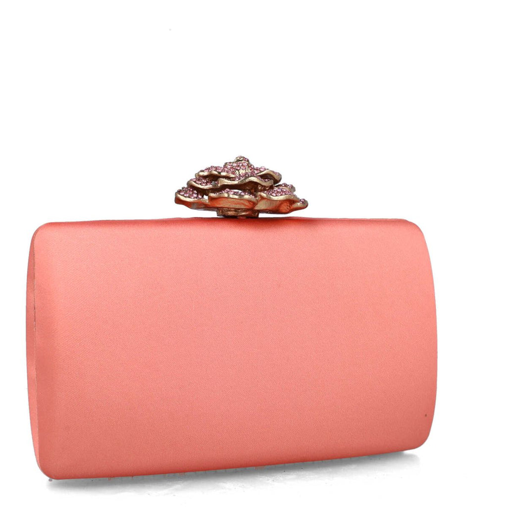 Crater Evening Clutch Bag Peach Pink Flamingo Boutique Kent