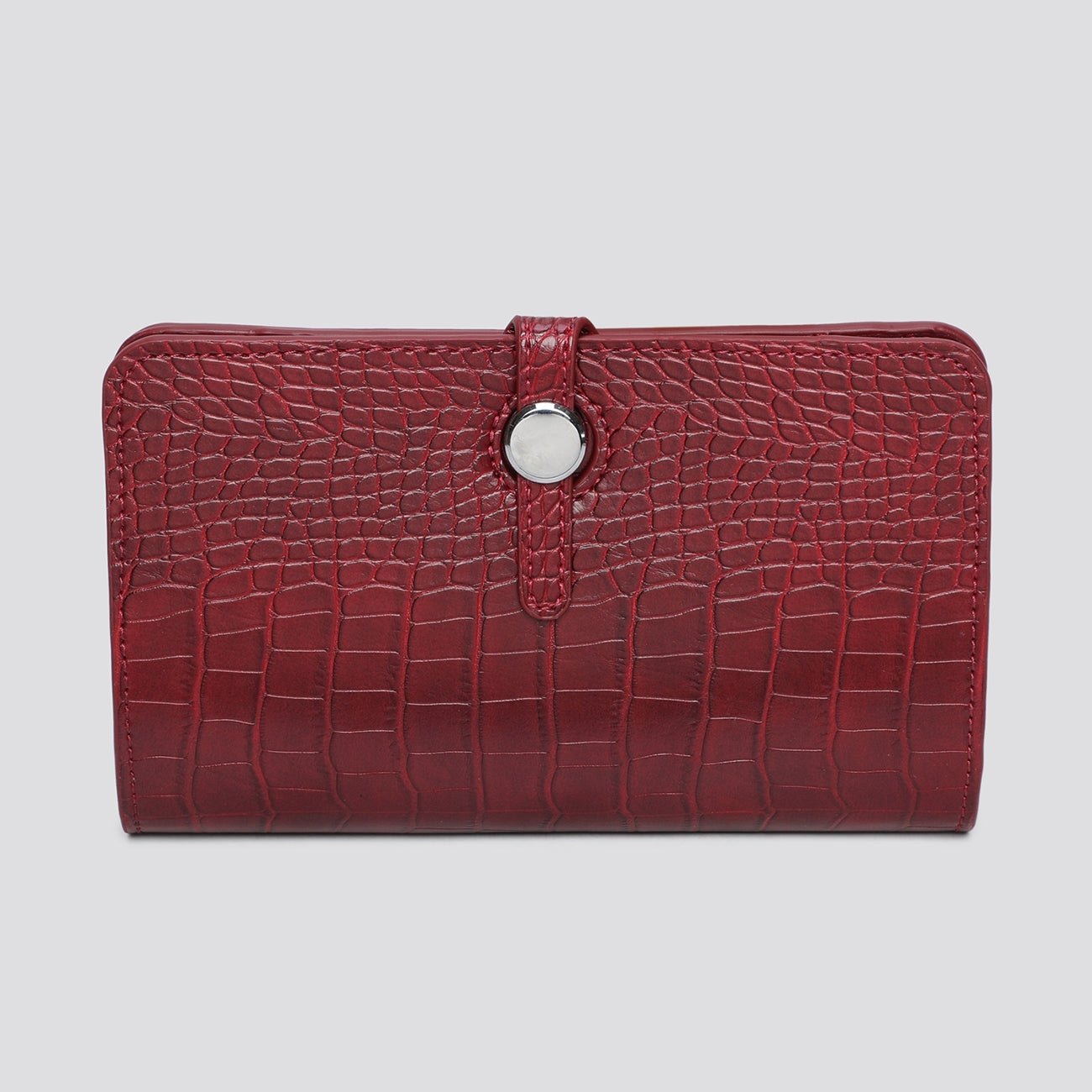 Long Purse/Clutch | Dark Red Croc