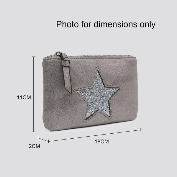 Medium Metallic Star Purse | Pewter