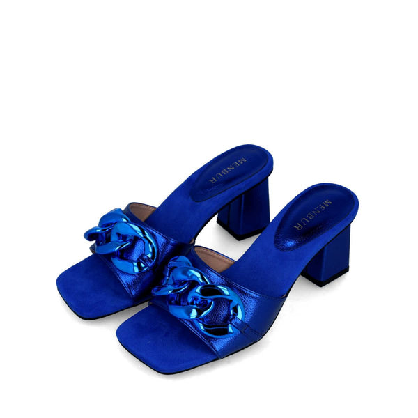 Meliade | Metallic Heeled Mule | Royal Blue