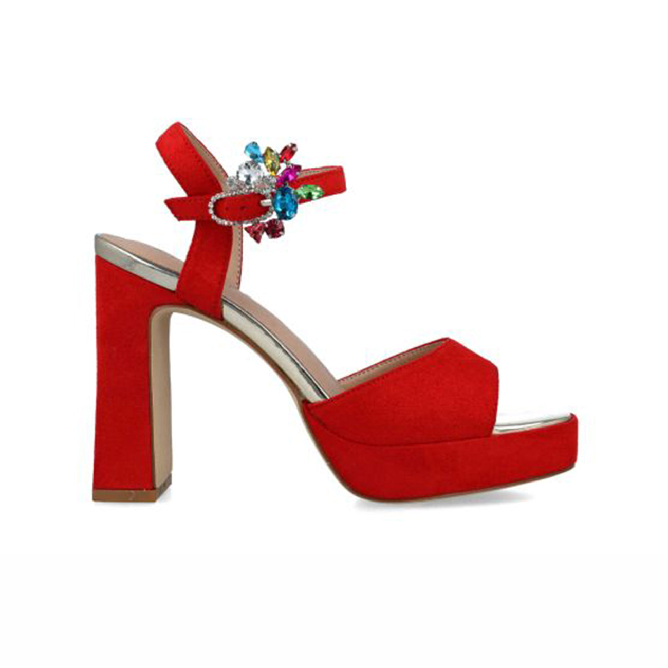 Orion Embellished Platform Sandal | Red