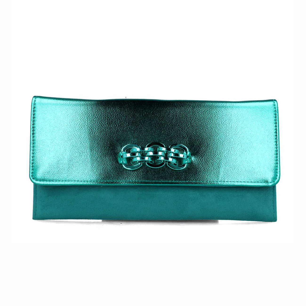 Vulpecula Metallic Clutch Bag | Emerald Green