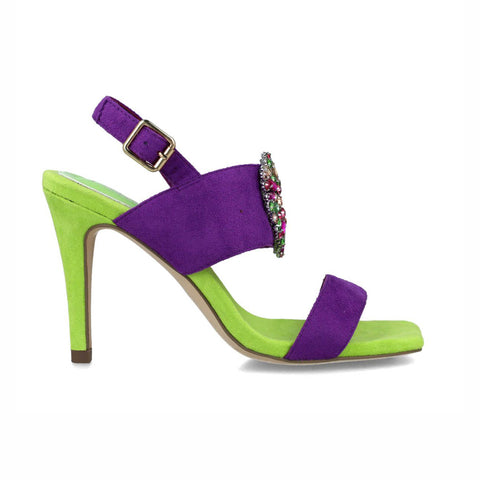 Sagittae Embellished Colour Block Sandal | Violet