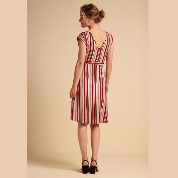 Mira Dress Lido Stripe | Chili Red