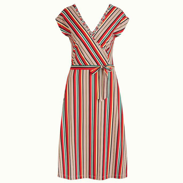 Mira Dress Lido Stripe | Chili Red