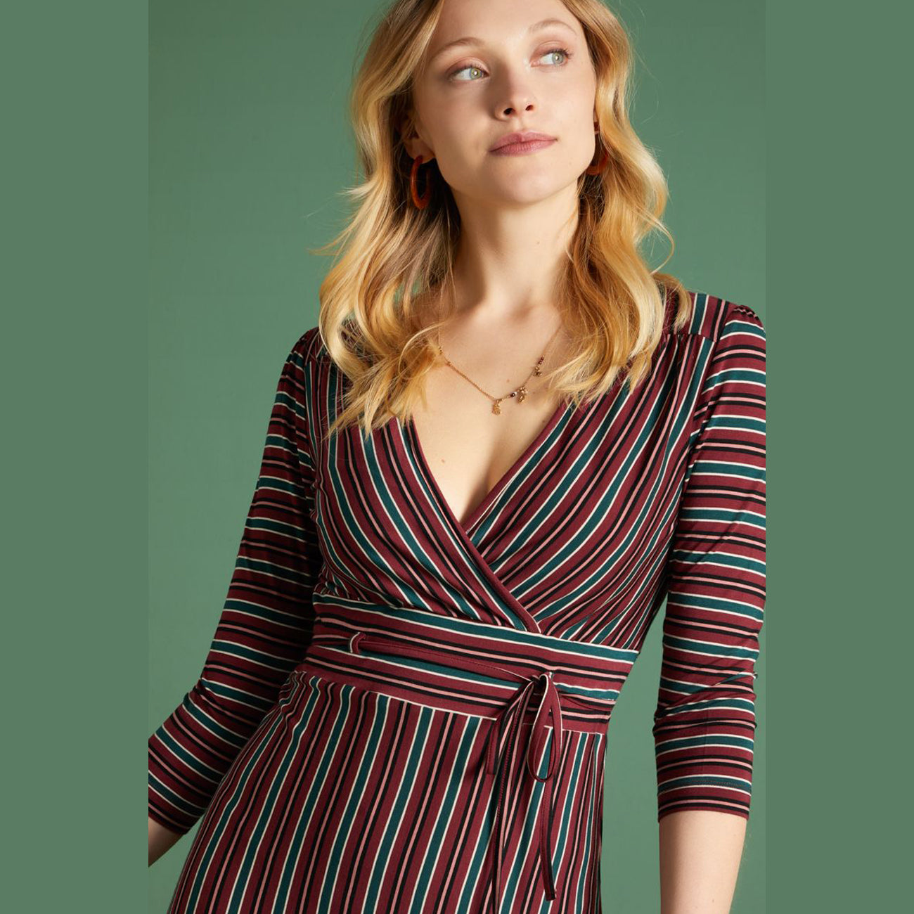 Cecil Dress Nippon Stripe | Beet Red