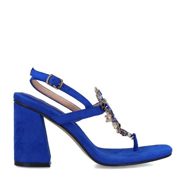 Normae Embellished Block Heel Sandal | Blue