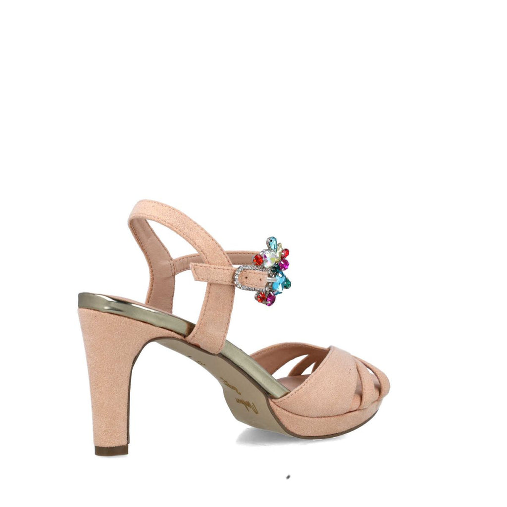 Orion Embellished Slim Heel Sandal Nude Pink Flamingo Boutique