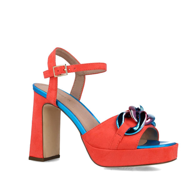 Reticuli Platform Sandal | Coral