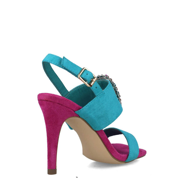 Sagittae Embellished Colour Block Sandal | Turquoise