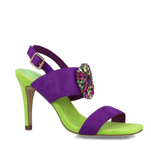 Sagittae Embellished Colour Block Sandal | Violet