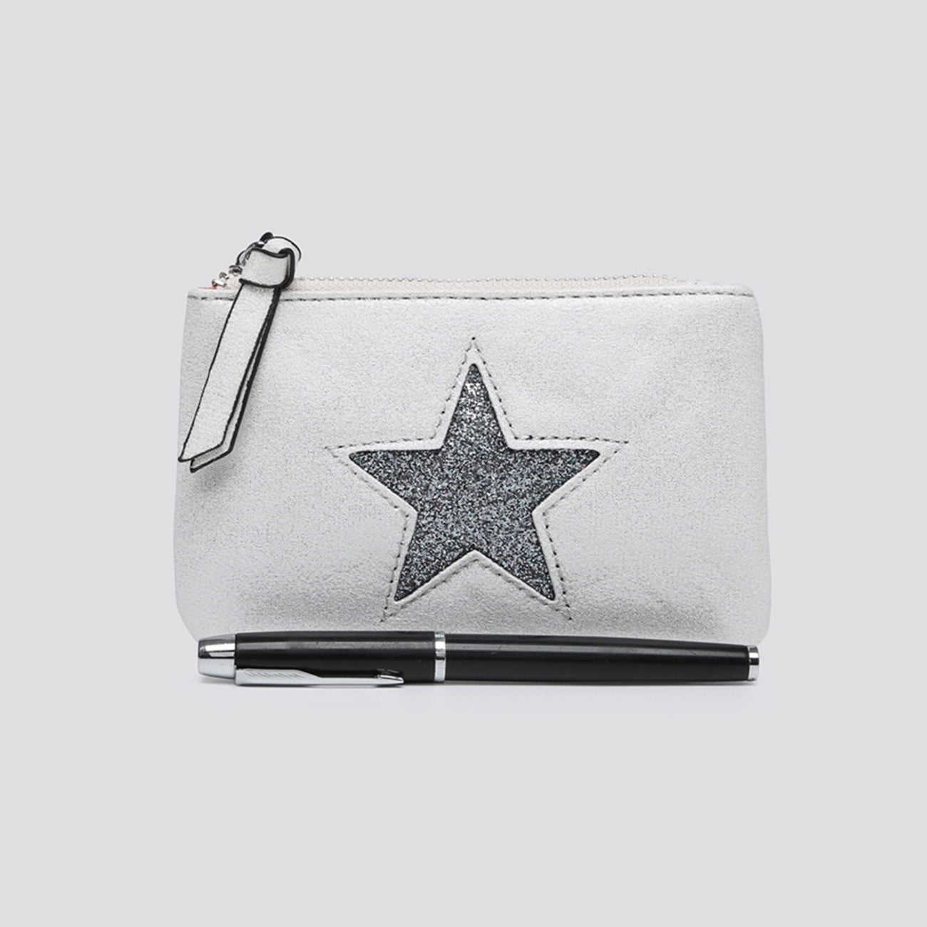 Small Metallic Star Purse | White