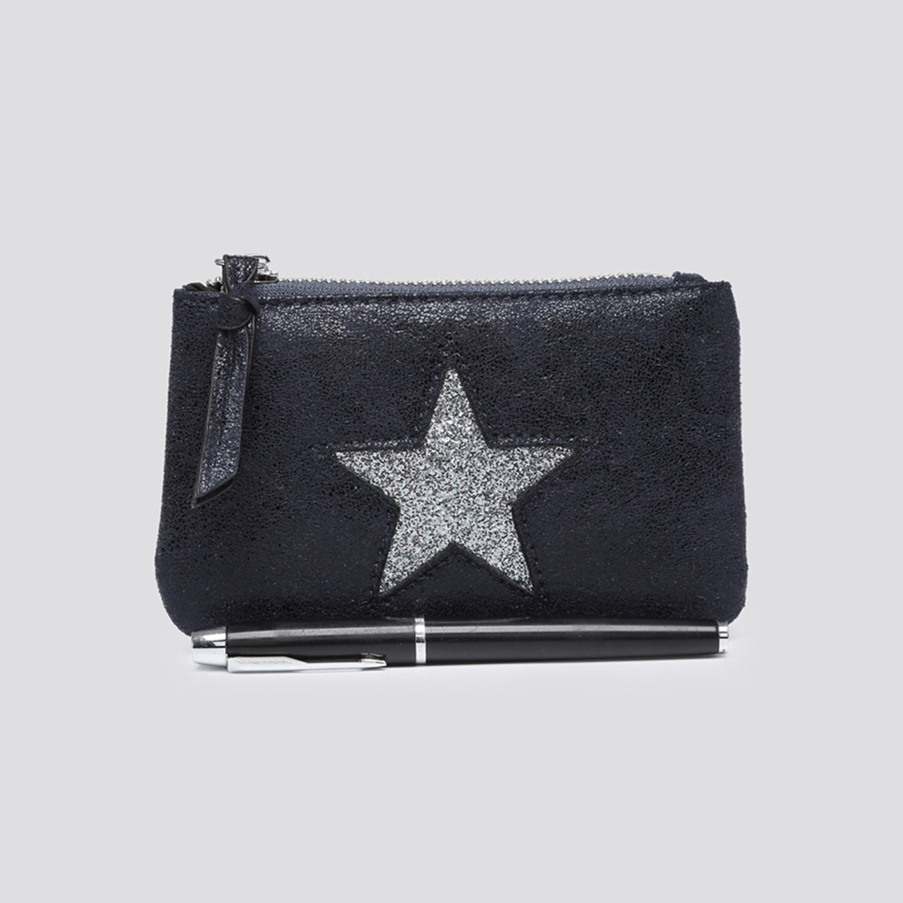 Medium Metallic Star Purse | Navy