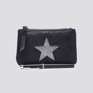 Medium Metallic Star Purse | Navy