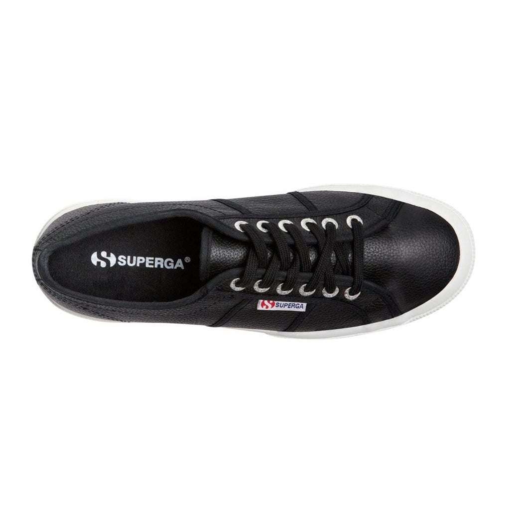 Superga 2750 Trainer Black Tumbled Leather Pink Flamingo Boutique Kent