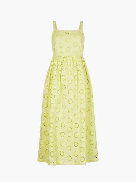 Daisy Cut Out Strappy Midi Dress | J1UAR | Lime Zest